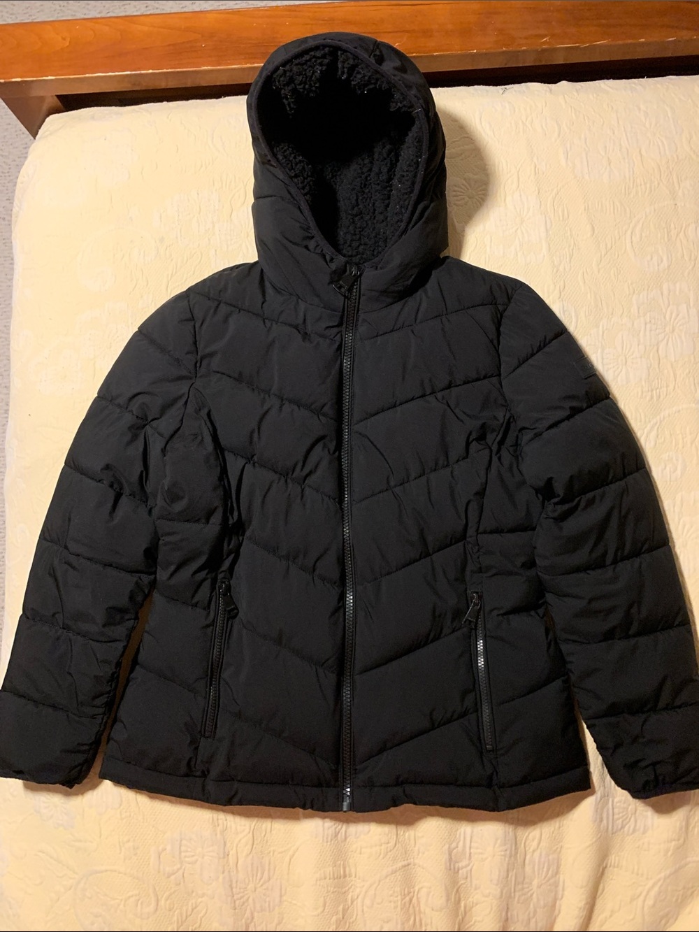 Calvin Klein Black Hooded Women's Puffer Jacket
